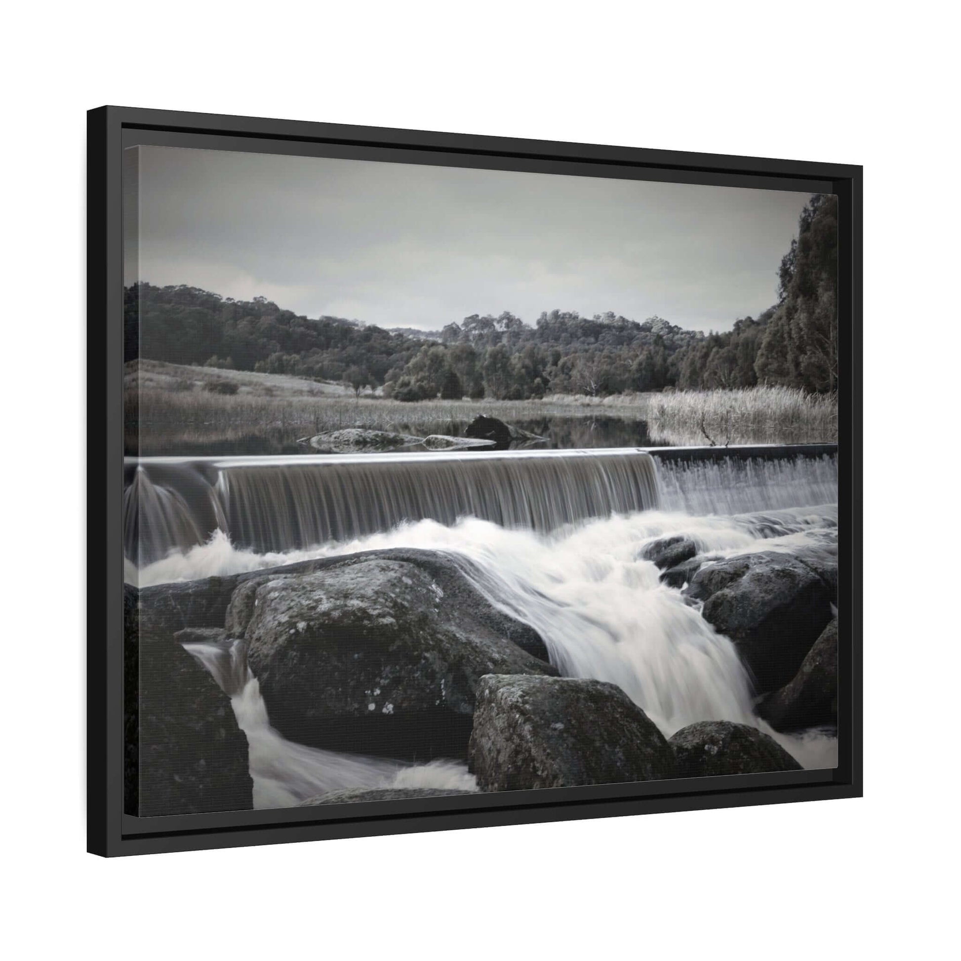 Polly McQuinns Spillway, Strathbogie, Victoria photography Wall Art With Black Frame Canvas JSCHAFFA.com