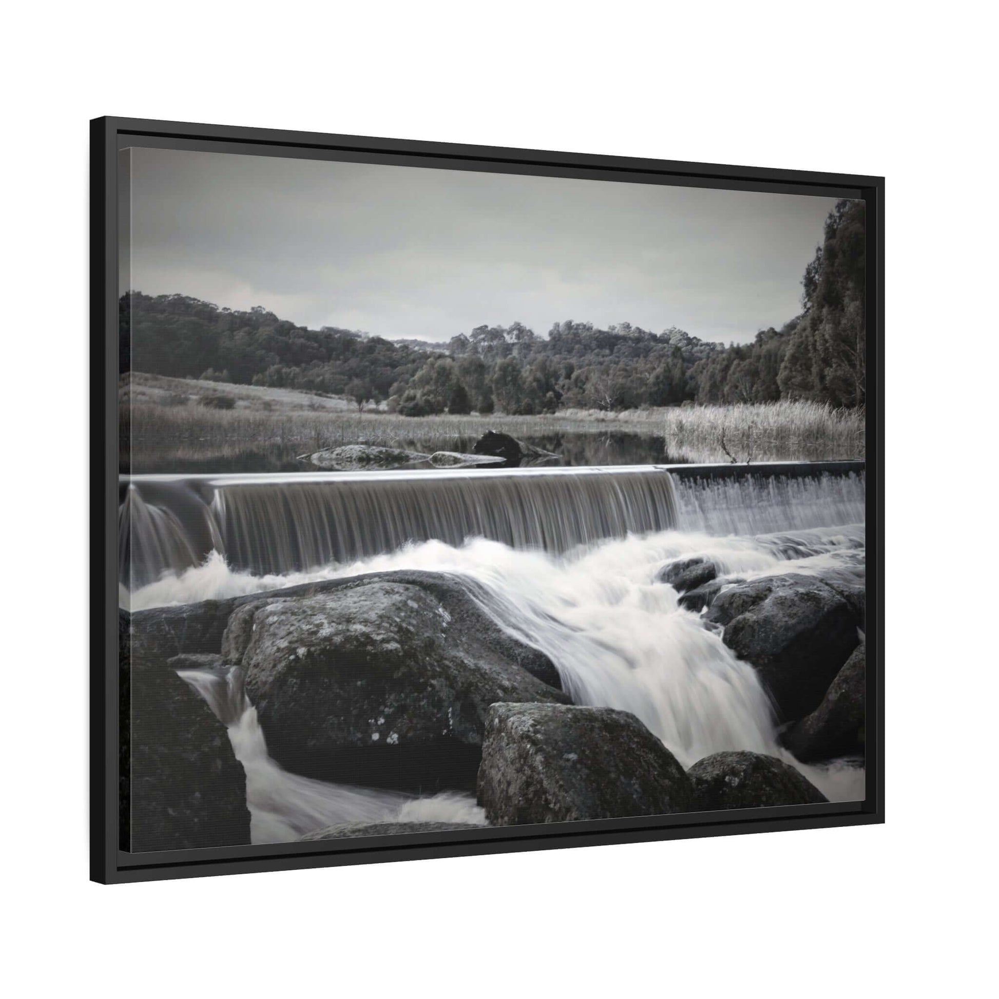 Polly McQuinns Spillway, Strathbogie, Victoria photography Wall Art With Black Frame Canvas JSCHAFFA.com