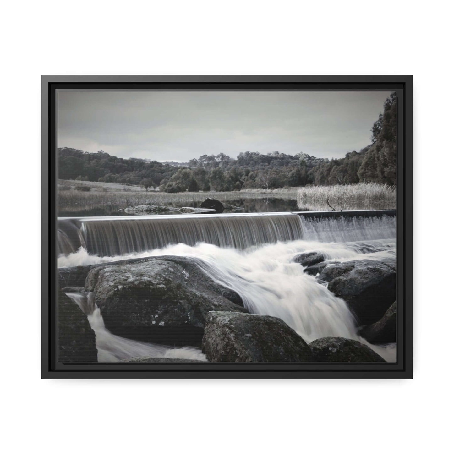 Polly McQuinns Spillway, Strathbogie, Victoria photography Wall Art With Black Frame Canvas JSCHAFFA.com