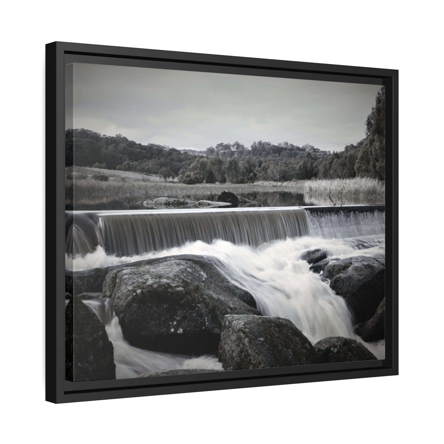 Polly McQuinns Spillway, Strathbogie, Victoria photography Wall Art With Black Frame Canvas JSCHAFFA.com