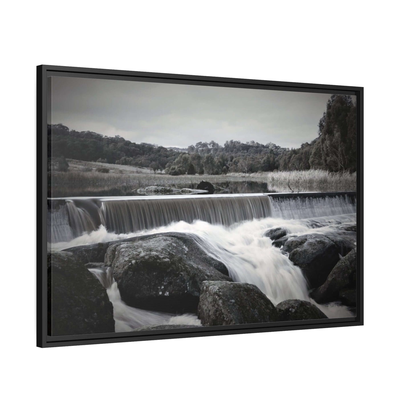 Polly McQuinns Spillway, Strathbogie, Victoria photography Wall Art With Black Frame Canvas JSCHAFFA.com