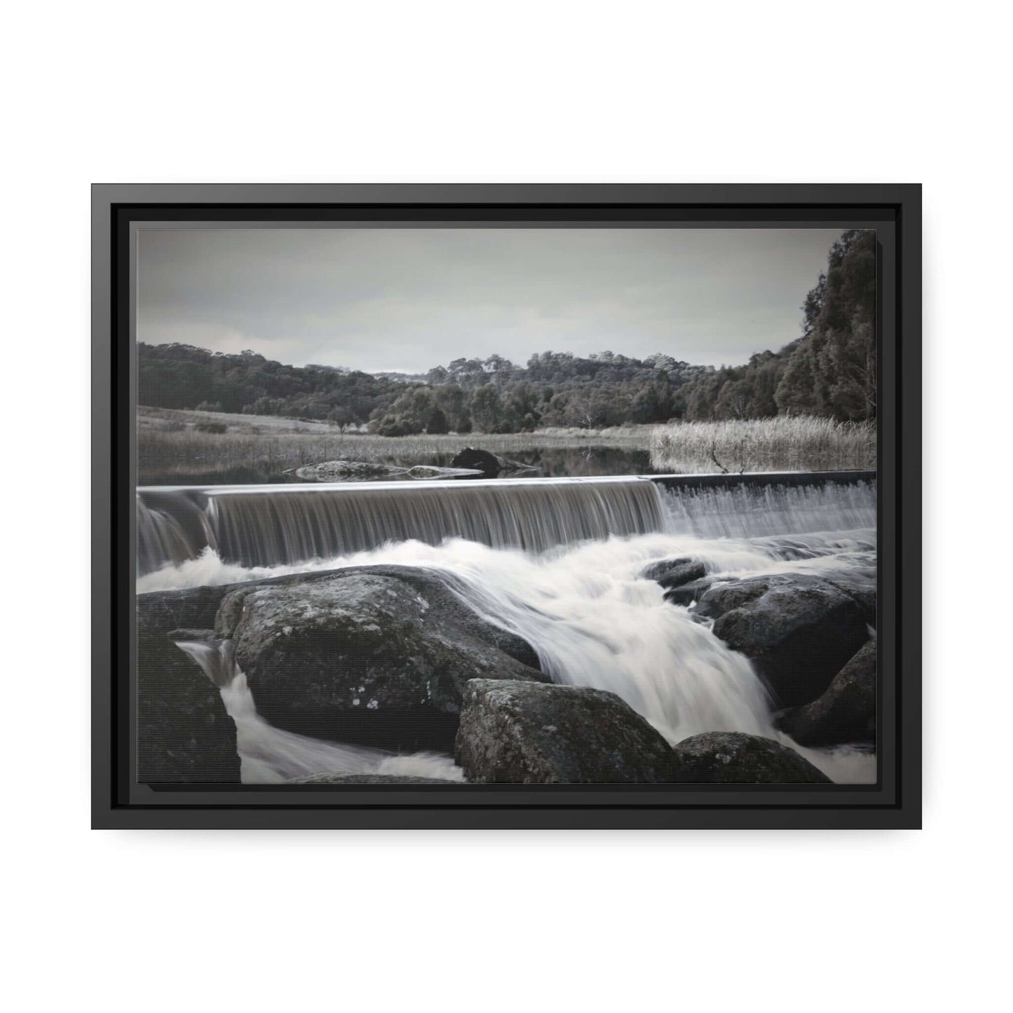 Polly McQuinns Spillway, Strathbogie, Victoria photography Wall Art With Black Frame Canvas JSCHAFFA.com