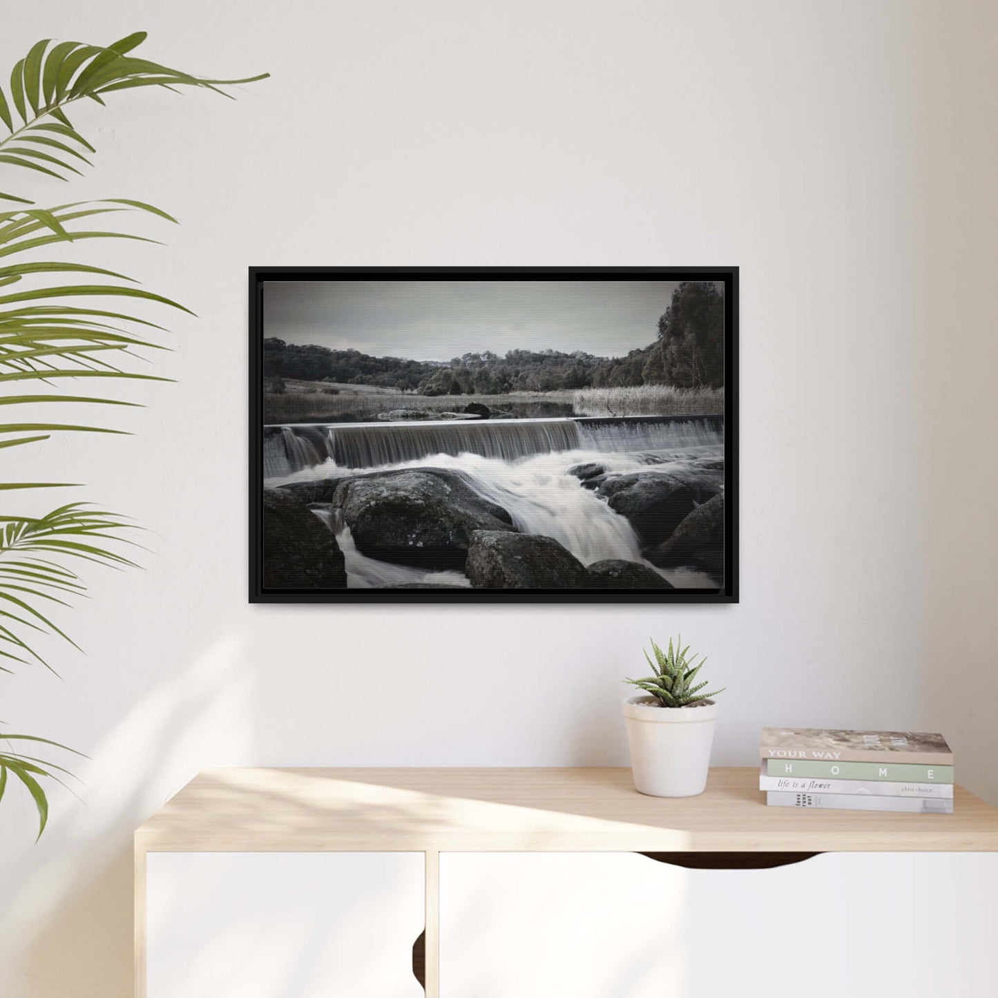 Polly McQuinns Spillway, Strathbogie, Victoria photography Wall Art With Black Frame Canvas JSCHAFFA.com