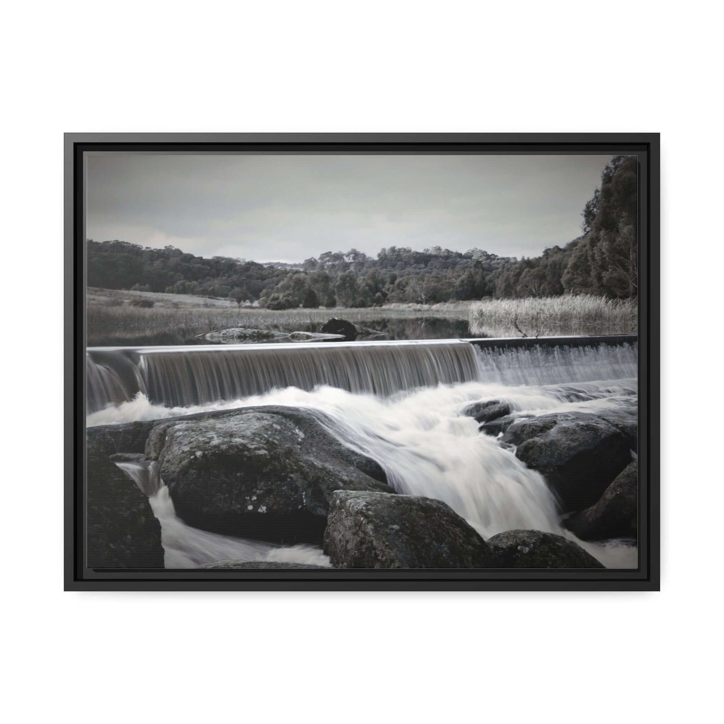 Polly McQuinns Spillway, Strathbogie, Victoria photography Wall Art With Black Frame Canvas JSCHAFFA.com