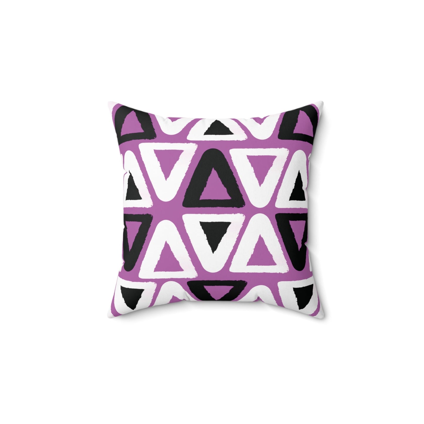 Purple Triangle Pattern Square Spun Polyester Throw Pillow Home Decor JSCHAFFA.com