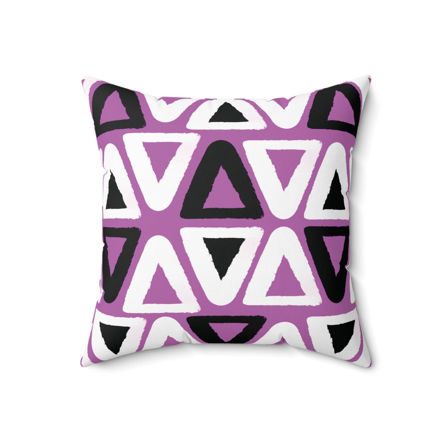 Purple Triangle Pattern Square Spun Polyester Throw Pillow Home Decor JSCHAFFA.com