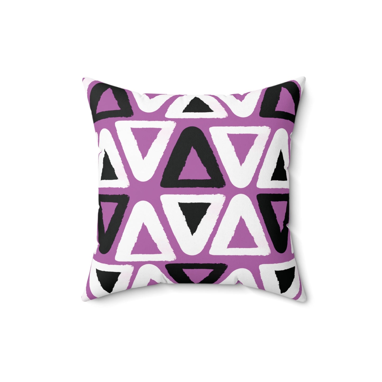 Purple Triangle Pattern Square Spun Polyester Throw Pillow Home Decor JSCHAFFA.com