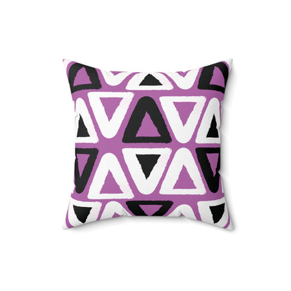 Purple Triangle Pattern Square Spun Polyester Throw Pillow Home Decor JSCHAFFA.com