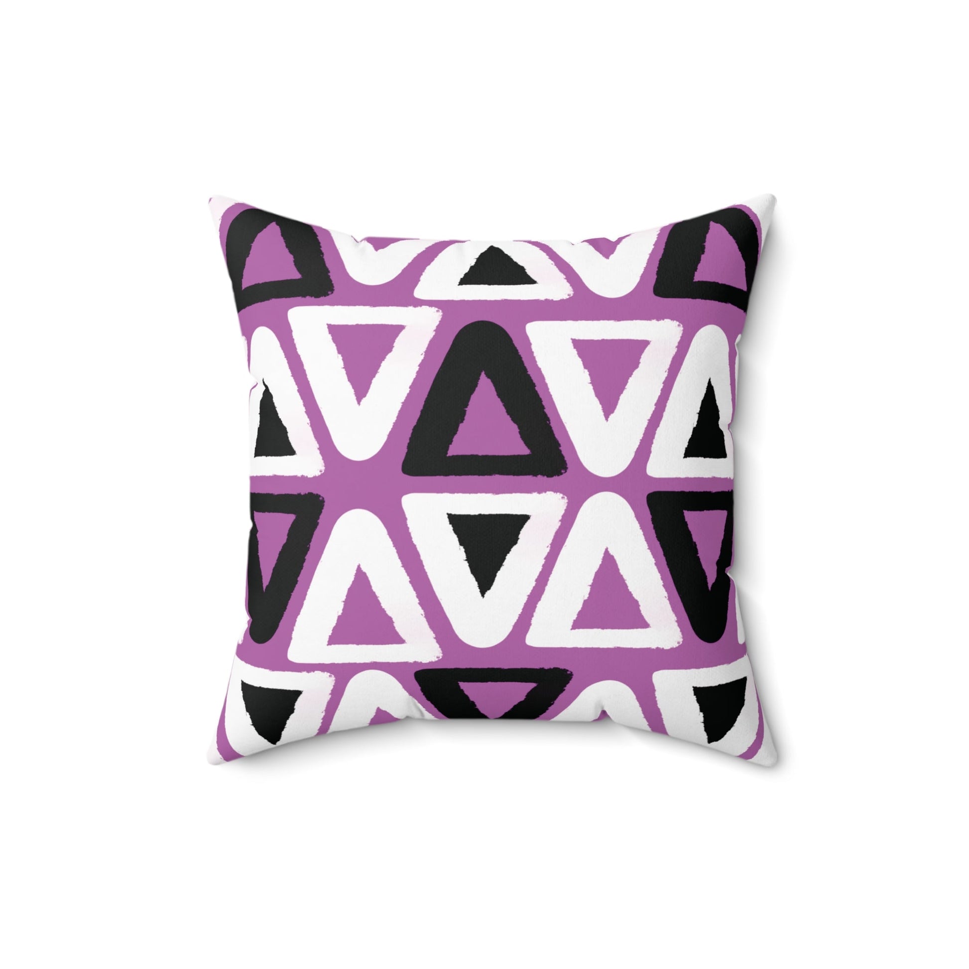 Purple Triangle Pattern Square Spun Polyester Throw Pillow Home Decor JSCHAFFA.com