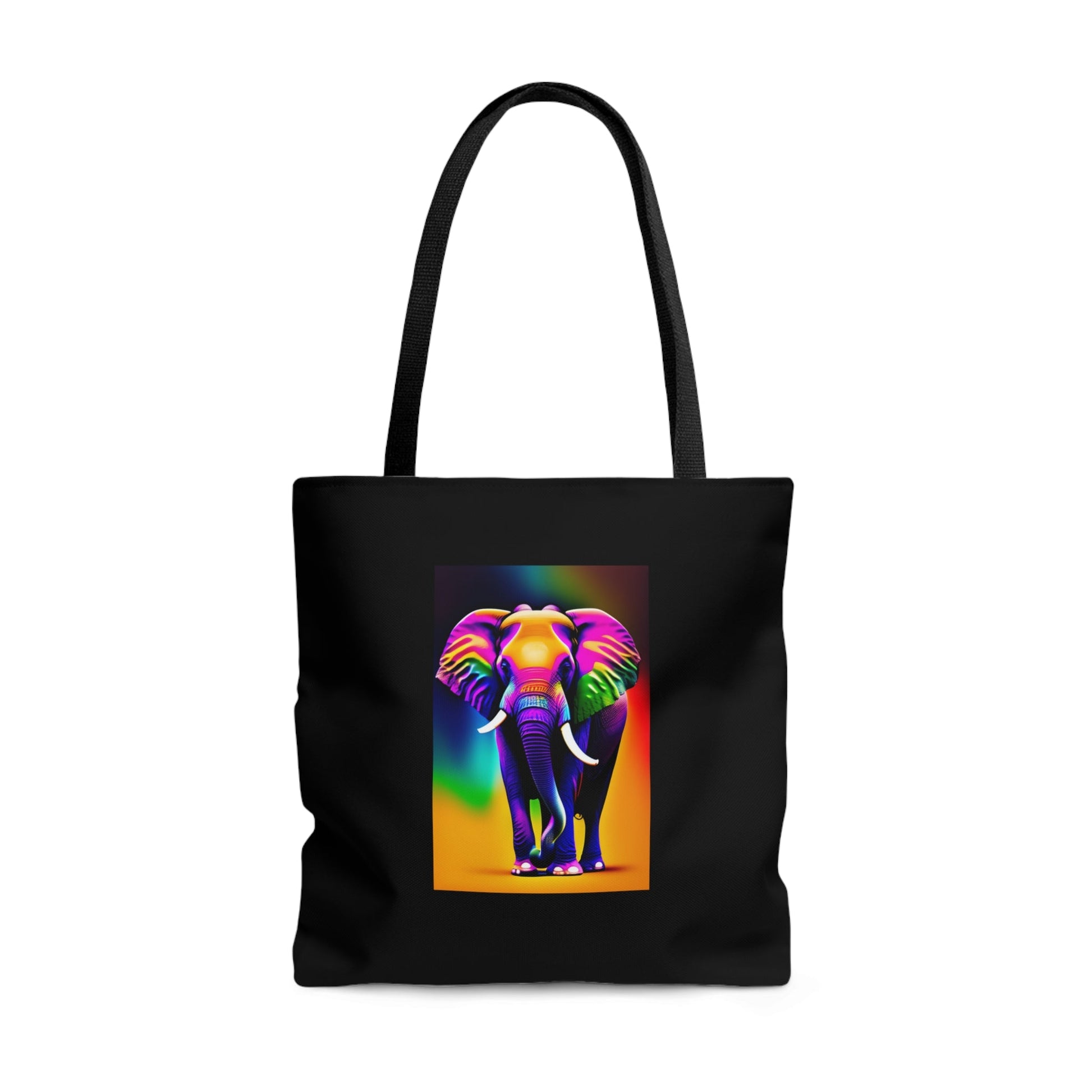 Rainbow Elephant Tote grocery shopping Bag Bags JSCHAFFA.com