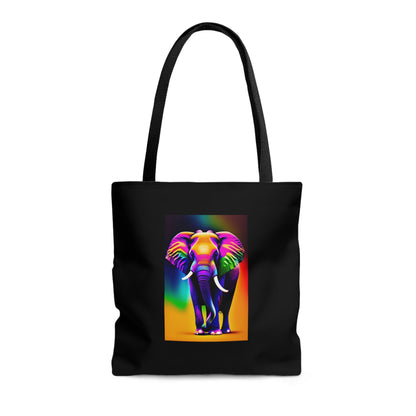 Rainbow Elephant Tote grocery shopping Bag Bags JSCHAFFA.com