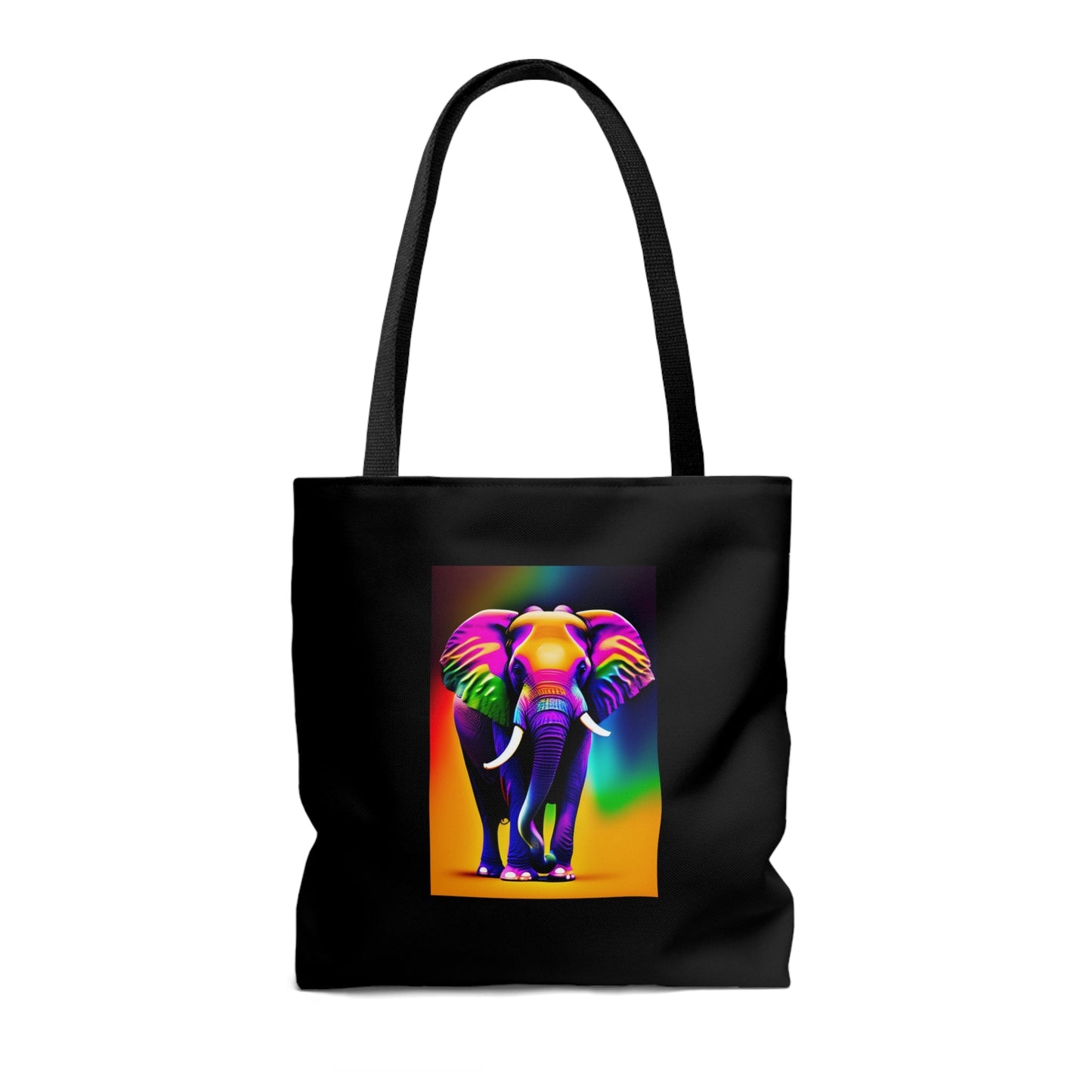 Rainbow Elephant Tote grocery shopping Bag Bags JSCHAFFA.com