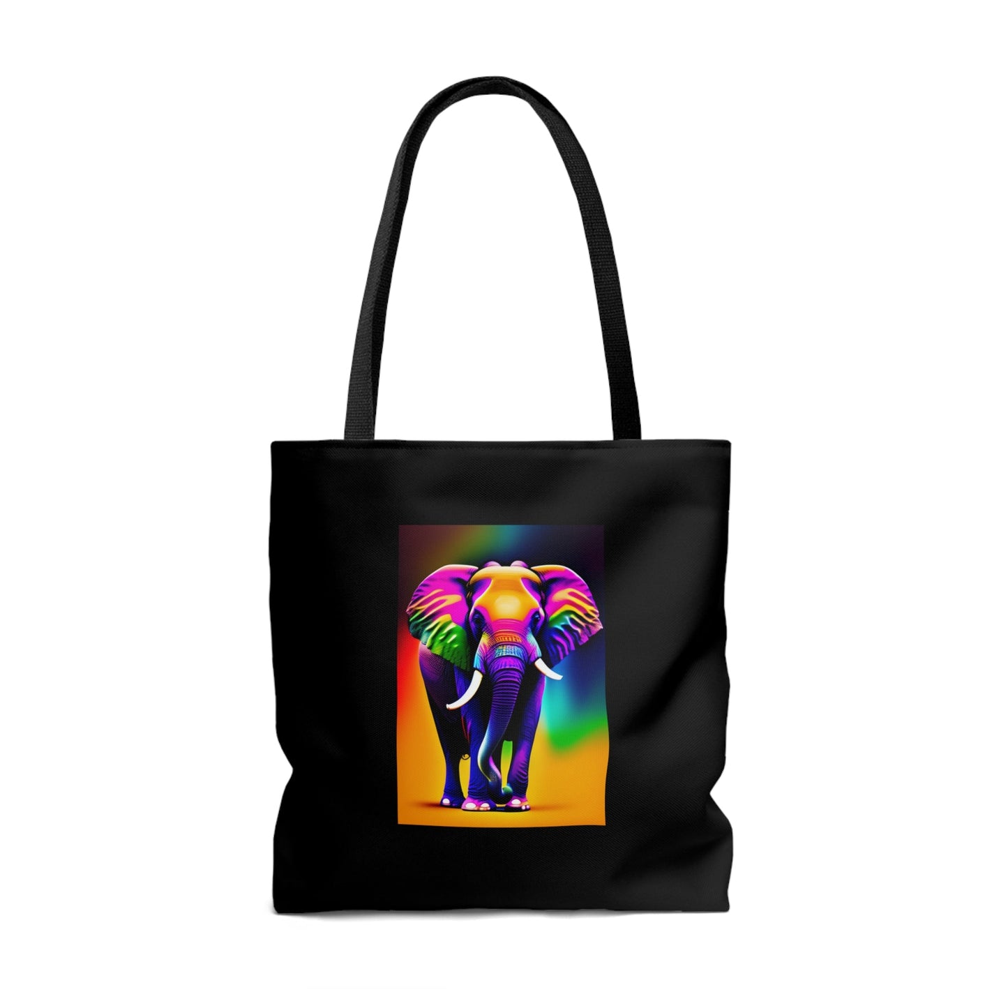 Rainbow Elephant Tote grocery shopping Bag Bags JSCHAFFA.com