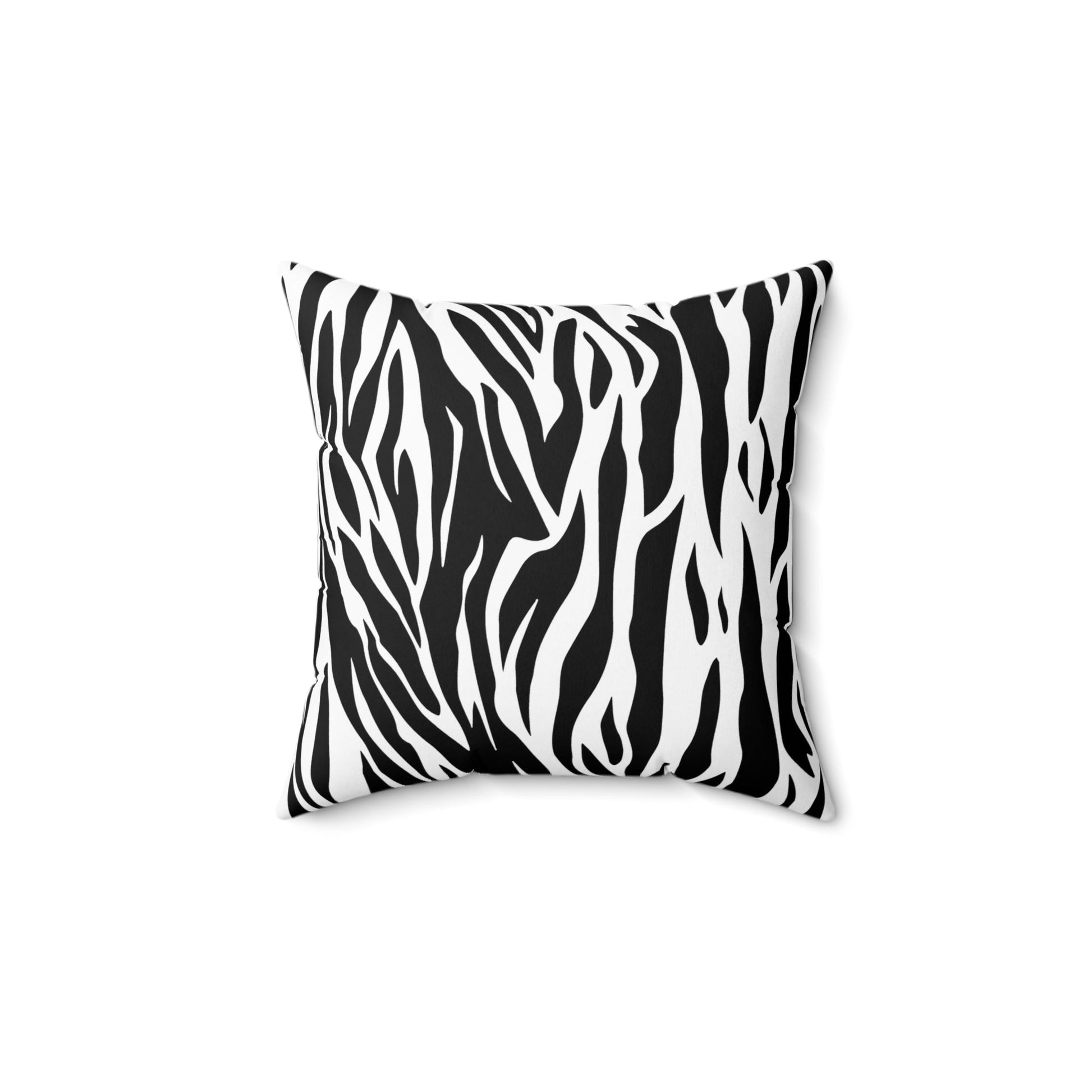 Tiger Print Black White Square Pillow Case with Pillow Insert | Lumber Pillow | Throw Pillow Home Decor JSCHAFFA.com