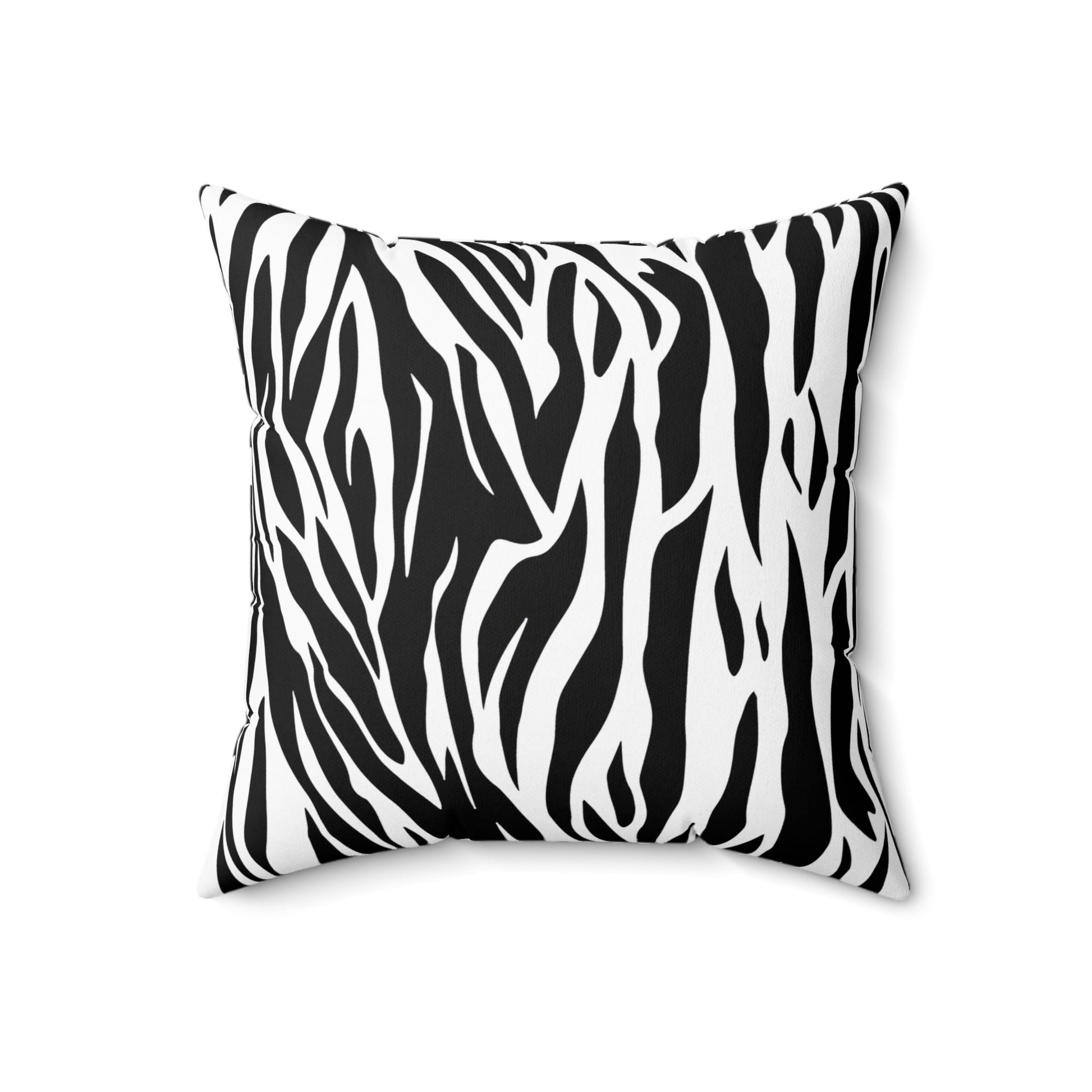 Tiger Print Black White Square Pillow Case with Pillow Insert | Lumber Pillow | Throw Pillow Home Decor JSCHAFFA.com