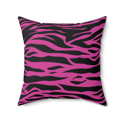 Tiger Print Pink Square Throw Pillow, Home decor, Couch, Bedroom Pillow Home Decor JSCHAFFA.com