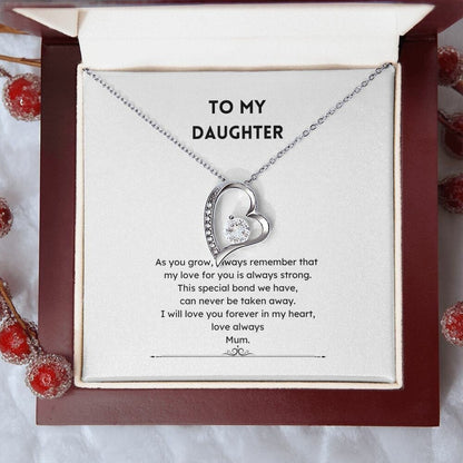 To Daughter From Mum Heart Shaped Jewellery Forever Necklace Message Jewelry JSCHAFFA.com