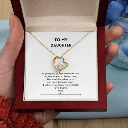 To Daughter From Mum Heart Shaped Jewellery Forever Necklace Message Jewelry JSCHAFFA.com