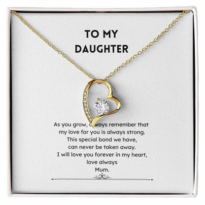 To Daughter From Mum Heart Shaped Jewellery Forever Necklace Message Jewelry JSCHAFFA.com