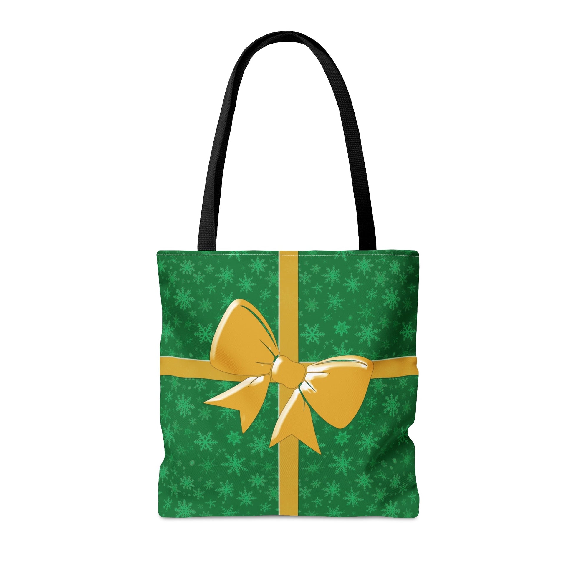 Tote Bag Green with Gold Bow Christmas Present Bags JSCHAFFA.com