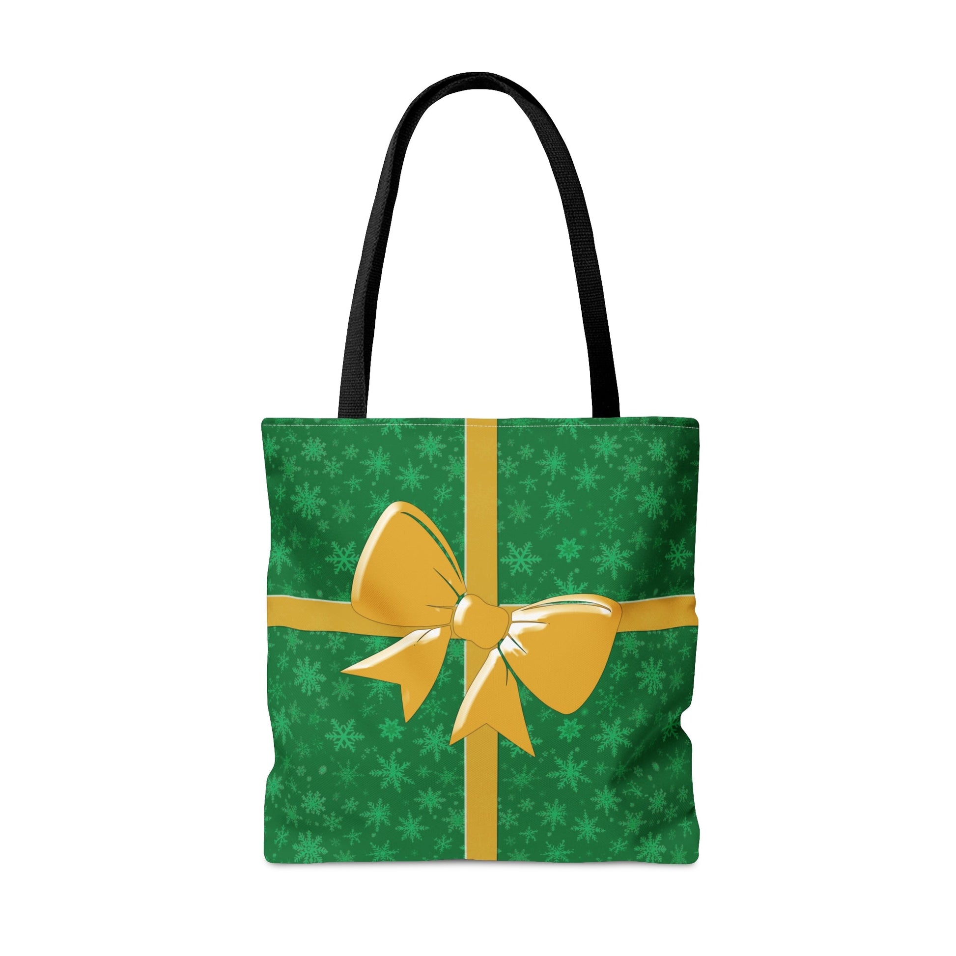 Tote Bag Green with Gold Bow Christmas Present Bags JSCHAFFA.com