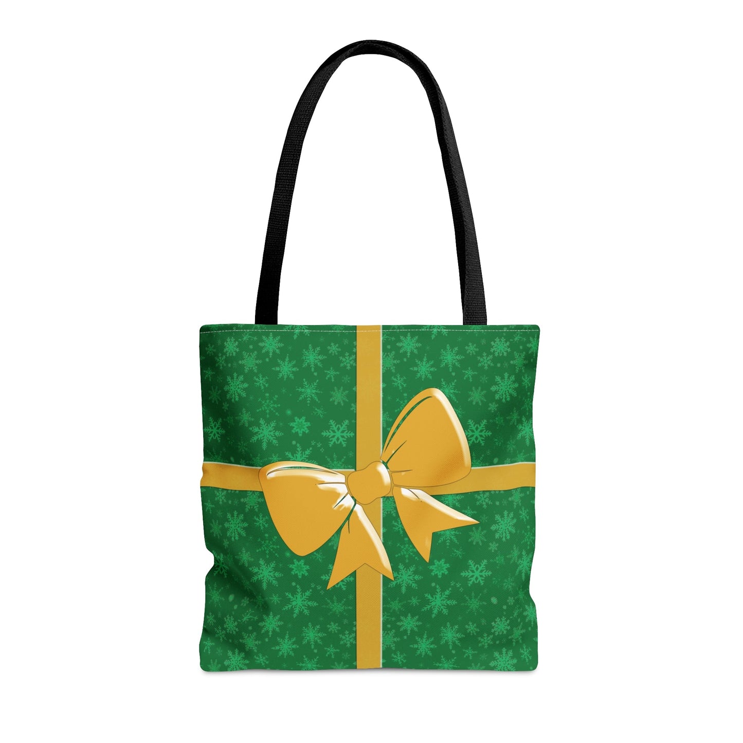 Tote Bag Green with Gold Bow Christmas Present Bags JSCHAFFA.com