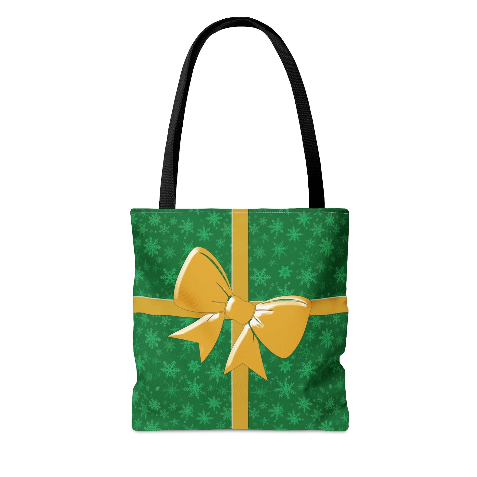 Tote Bag Green with Gold Bow Christmas Present Bags JSCHAFFA.com