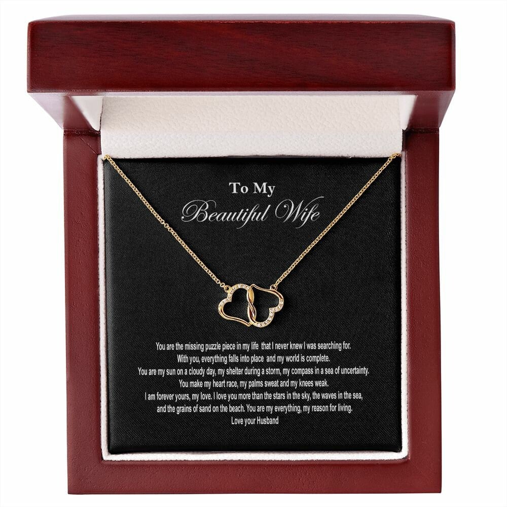 Premium Gold 10K Everlasting Love Necklace from Husband to Wife. Jewellery JSCHAFFA.com