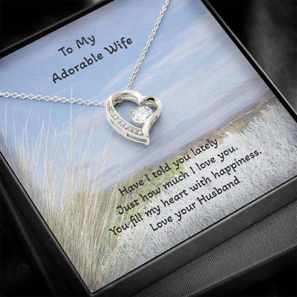 To My Adorable Wife Gold Forever Love Necklace Jewelry JSCHAFFA.com