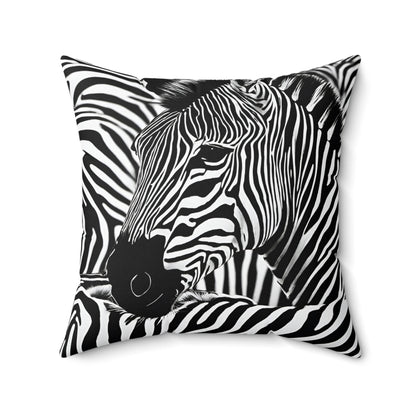 Zebra Pillow Square Throw Pillow Home Decor JSCHAFFA.com