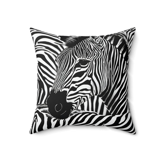 Zebra Pillow Square Throw Pillow Home Decor JSCHAFFA.com