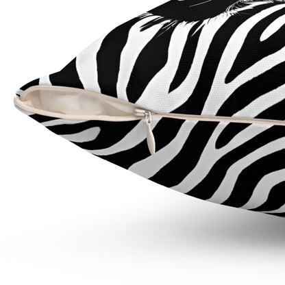 Zebra Pillow Square Throw Pillow Home Decor JSCHAFFA.com